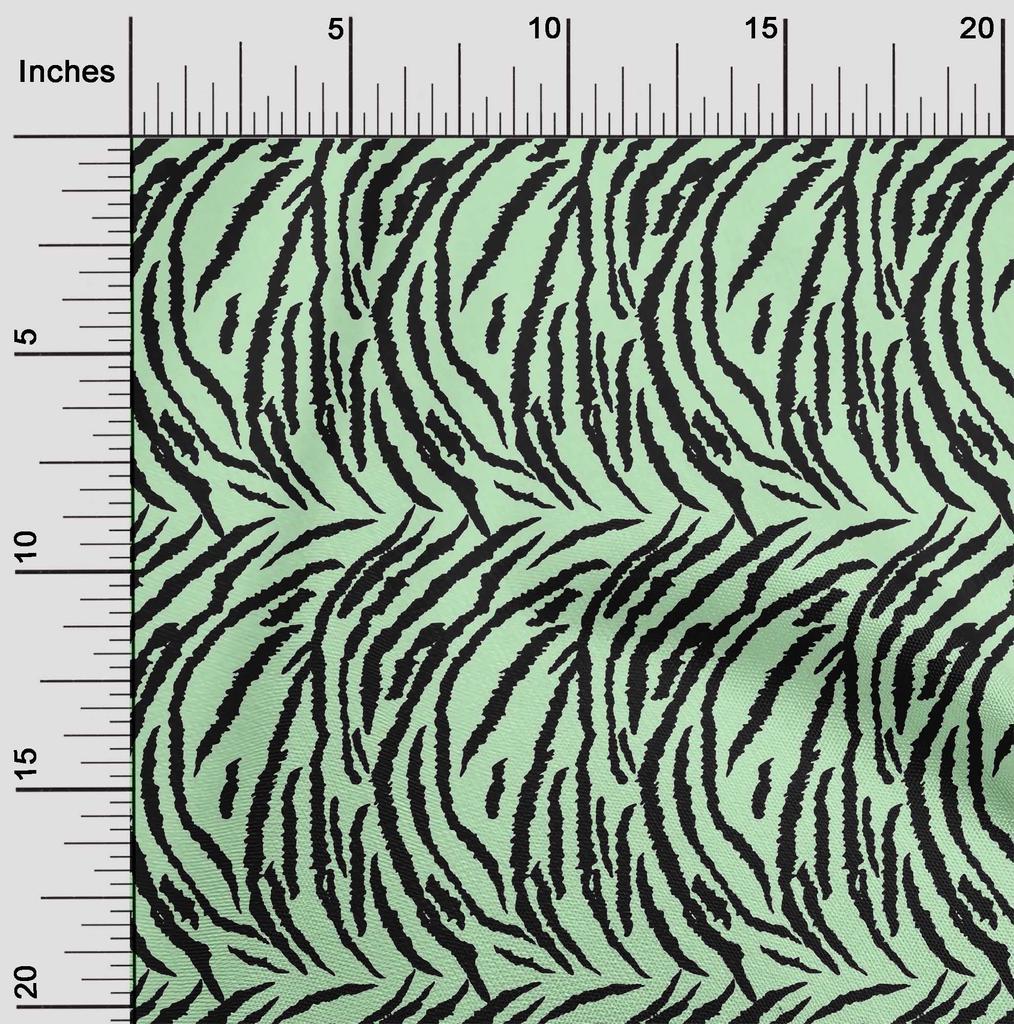 oneOone Cotton Flex Lime Green Fabric Tiger Animal Skin Sewing Fabric By The Yard Printed Diy Clothing Sewing Supplies 40 Inch