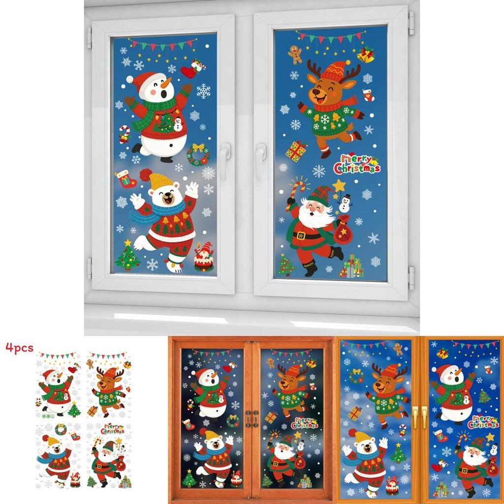 Christmas Door Stickers Pvc Static Sticker Window Art For Festive Home Display