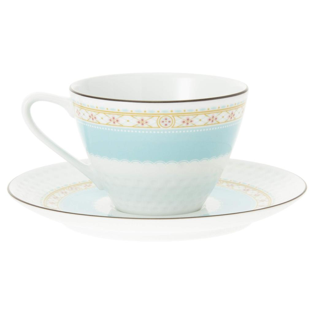 Noritake Humming Blue Cup & Saucer Set (Pair) (For Coffee and Tea) 125cc, Blue Fine Porcelain, P5389L/1645