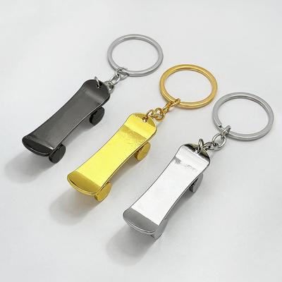 Creative Movable Metal Finger Skateboard Keychain: Rolling Miniature Cart Pendant Ornament