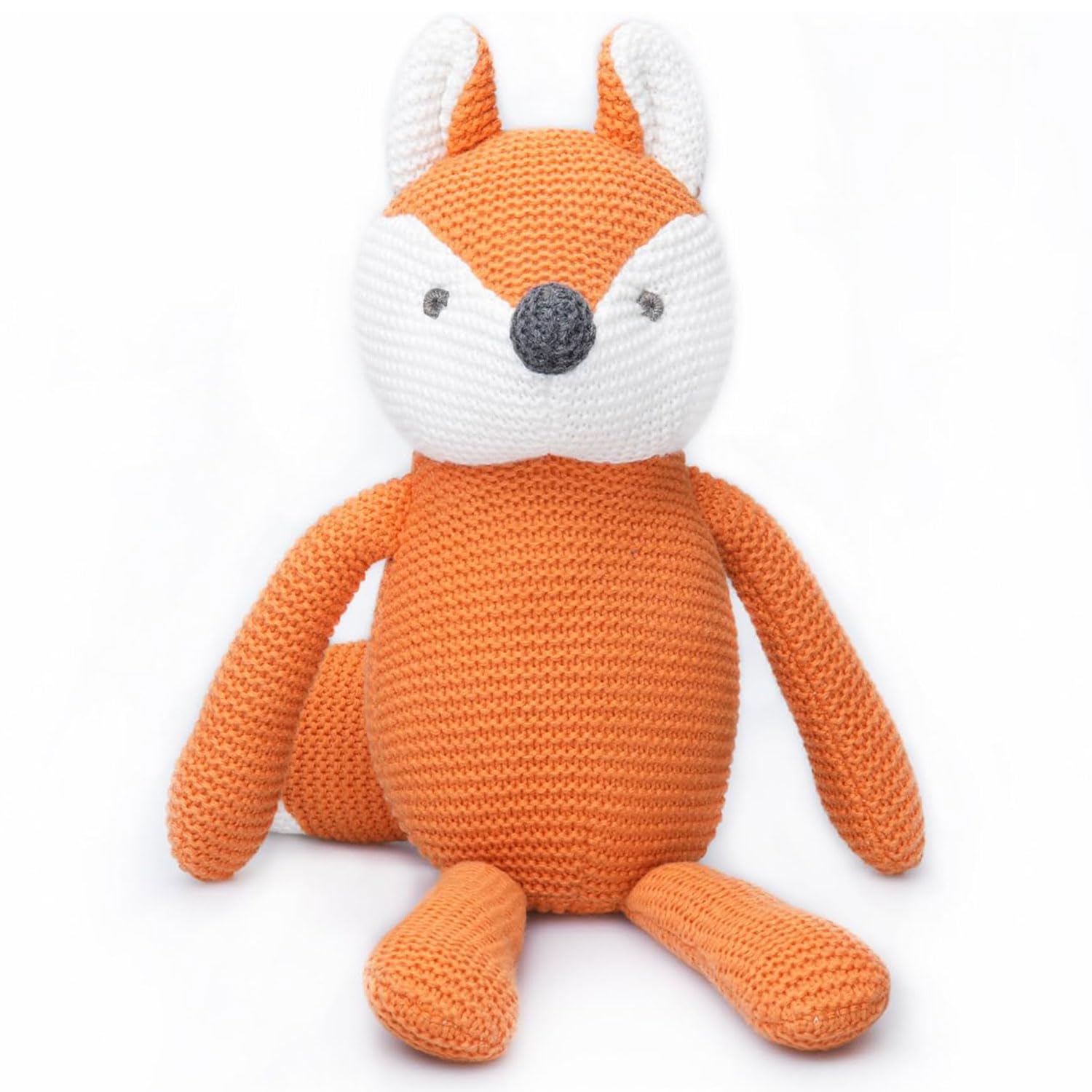 

FLUFFYFUN 100% Organic Cotton Baby Toy, Fox Plush Toy, 18cm (Orange)