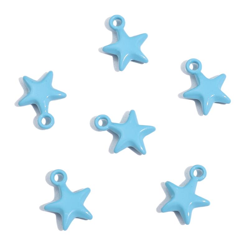 2pcs/Bag Colorful Spray Paint Stars Charms Pendant Beads for Jewelry Making DIY Bracelet Necklace Accessories