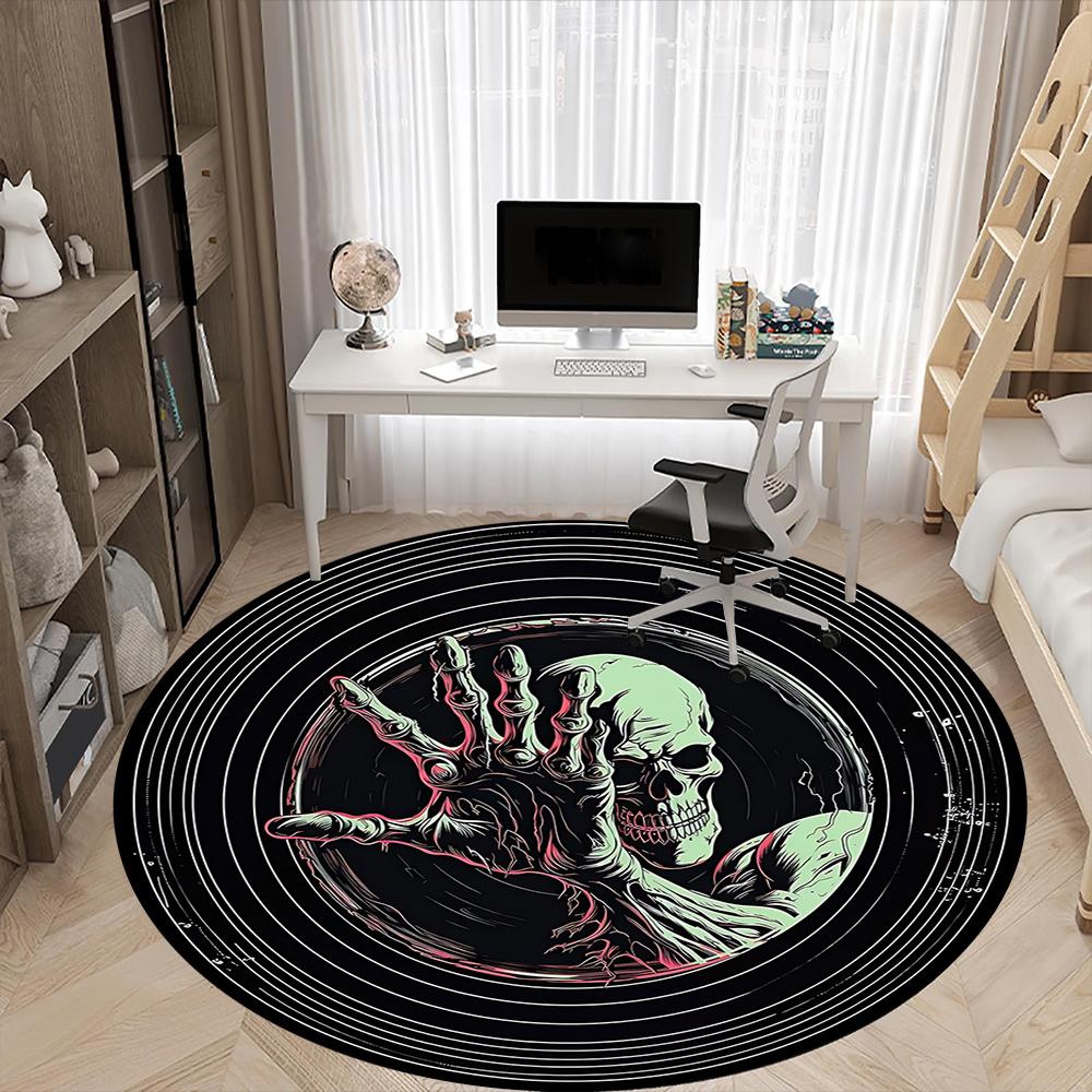 1pc Zombie Hand Office Round Area Rug, Indoor Mat Suitable ForOffice, Under Office Chairs Bedroom Living Room Home Decor, Room Deco Q111