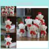 Cute Blushing Christmas Bear Plushie Mini Teddy Ornament Soft Short Plush Toy For Bags And Accessories