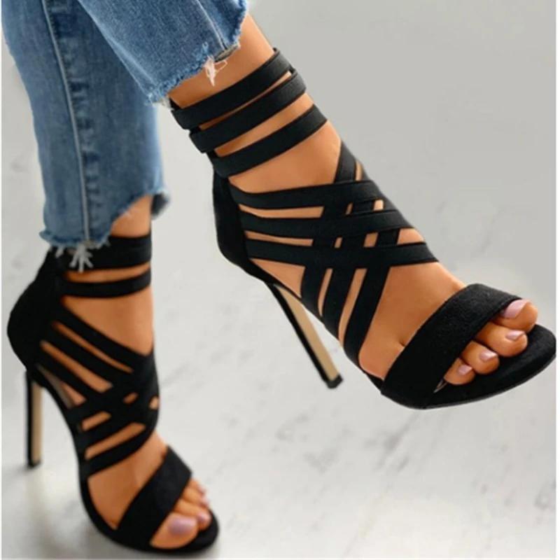 Fashion 2025 New Summer Women's Shoes Sexy Open Toe Gladiator Shoes Women's High Heels Dress Party Wedding High Heels Sandals