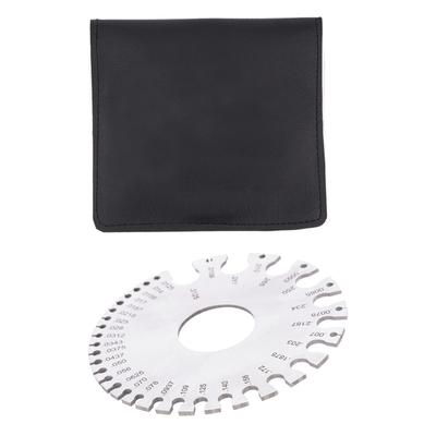 Stainless Steel 2 Sides Round Wire Thickness Measurer Tester Ruler Gauge Diameter Tool