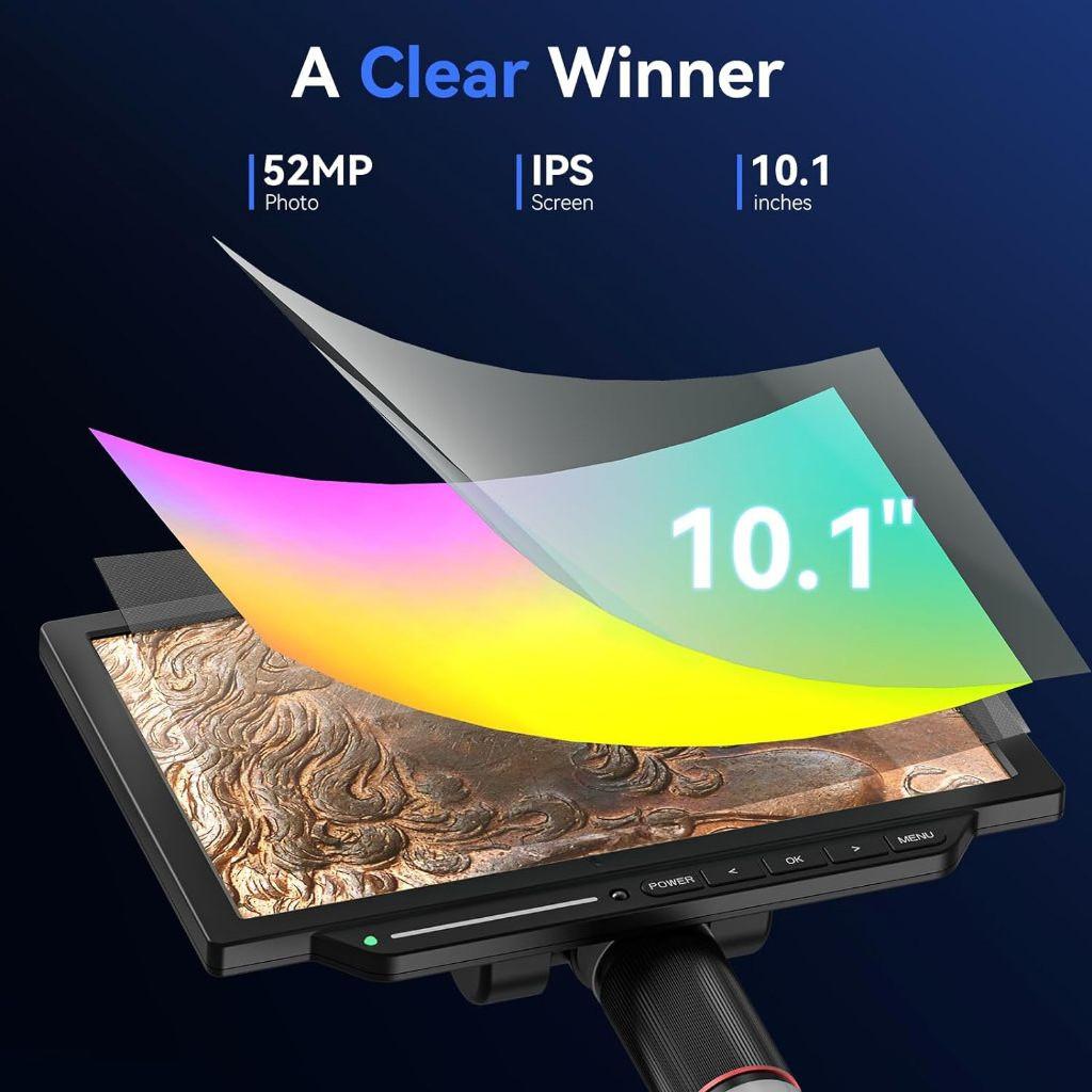 4K 10.1" HDMI 2000X Digital Microscope Spin Arm Soldering Coin Microscope HD Electronic Microscopes Camera Magnifier
