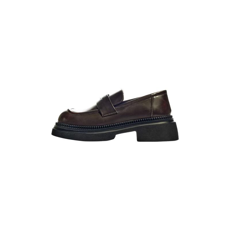 Single shoes, platform women's new spring and autumn one-pedal casual versatile small leather shoes