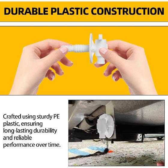 (2 Pack) 22223 RV Water Tank Drain Valve, Compatible With 3/4" & 1/2" Vinyl Tubing, Durable Plastic Drain Valve For Camper, Travel Trailer, And RV