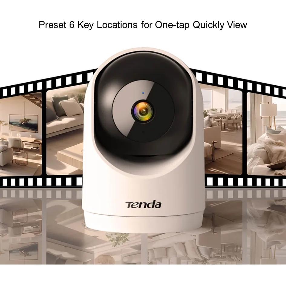 Tenda RP3 V3.0 3MP Security Pan/Tilt WiFi6 Two Way Audio Indoor Camera, 360° All-Round Vision, Baby Cameras for Home Security (with optional SD Card)
