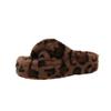 Leopard print thick bottom heightening fluffy slippers women's wear 2025 new autumn and winter fashion home fluffy cotton slippers