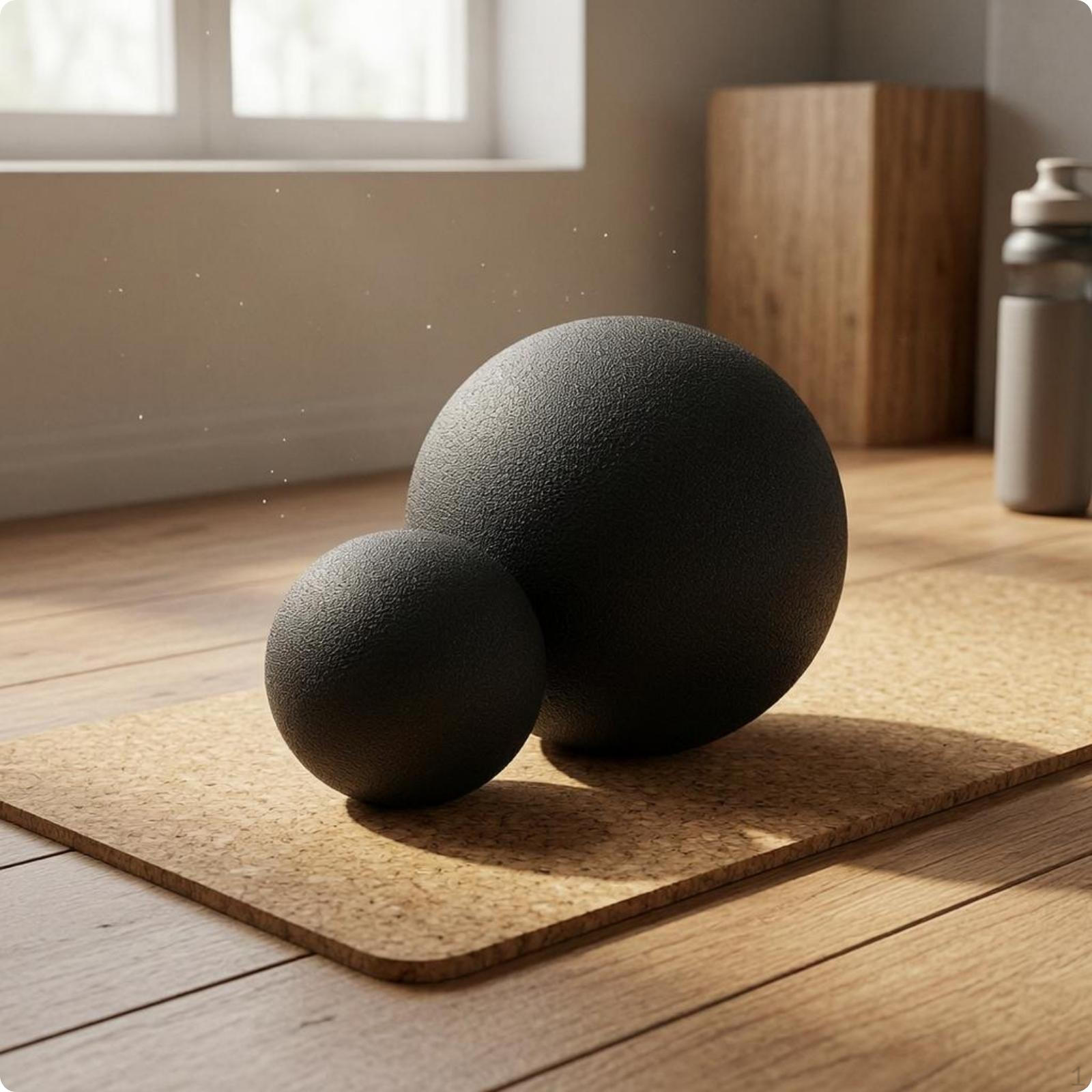2 Pieces Expanded Polypropylene Foam Massage Balls Muscle Relaxation Textured Black 8 12CM