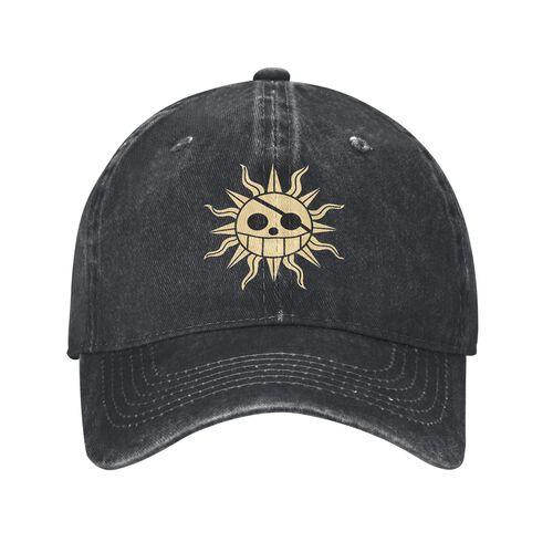 Luffy Gear Moon One Piece Men Women Baseball Cap Distressed Washed Hat Vintage Outdoor Running Golf Unstructured Soft Sun Cap