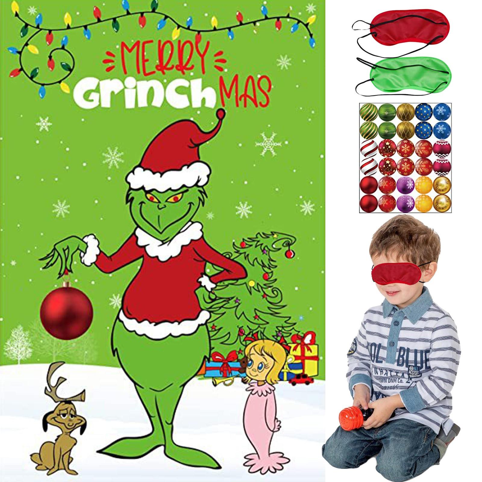 

Игра «Прикрепи хвост» Игра «Рождественская наклейка с завязанными глазами в Гринтауне» Детская игра-плакат для вечеринки One Size