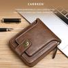 Portfel męski retro skórzany portfel męski wielofunkcyjny do przechowywania zamek błyskawiczny portmonetka na monety o dużej pojemności portfele etui na karty kredytowe torby