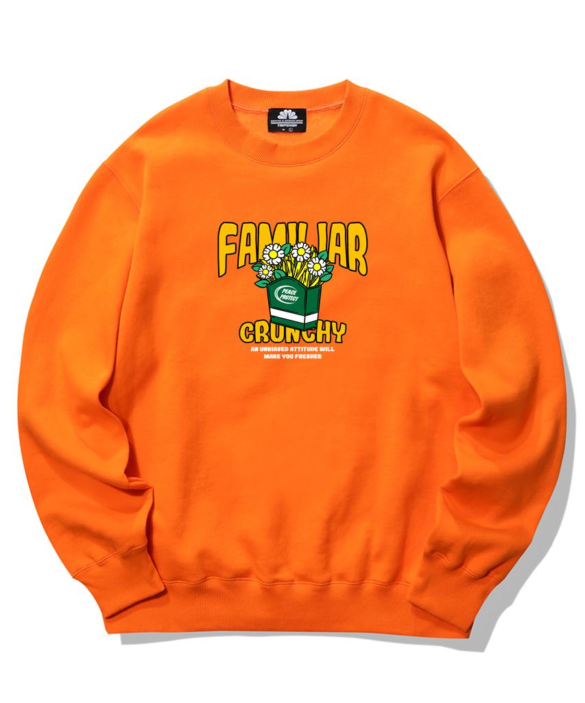 TRIPSHION Familiar Crunch Graphic Crewneck - Orange