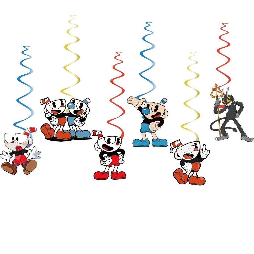 Cuphead Themed Birthday Party Decorations Set With Tea Cup Head Design Vibrant Paper Material