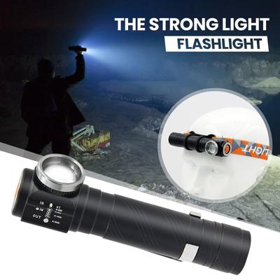 Lanterna de luz forte multifuncional portátil para exterior LED luz lateral cabeça montada lanterna farol