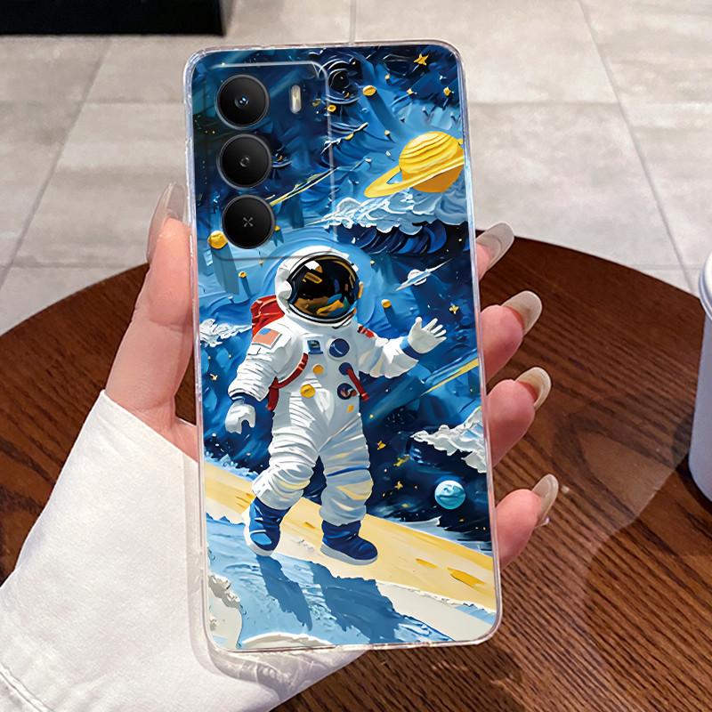 Casing For Realme C71 Case RMX5303 Silicone Aesthetic Cute Cat Cartoon Fashion Astronaut Transparent Cover C71 Realme Phone Case