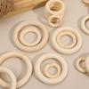 Wooden Rings For Crafts Supplies Unfinished Wood Circles Ring DIY Pendant Connectors Jewelry Making Handmade Ornaments Wholesale