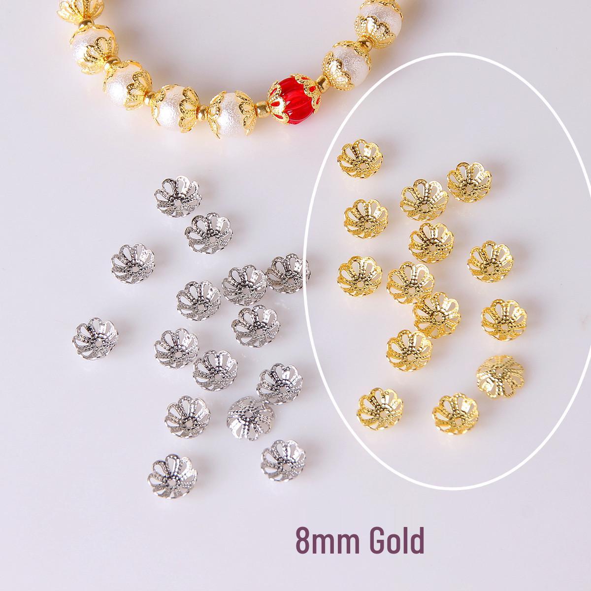 

Позолоченный 18-каратным золотом держатель-разделитель для бусин в виде колпачка цветка для изготовления ювелирных изделий своими руками