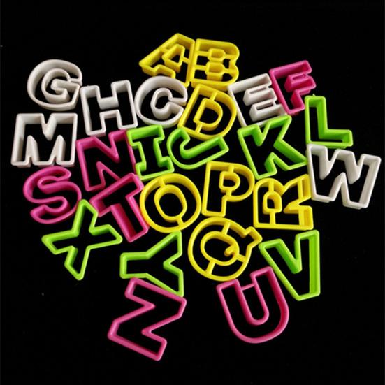 Roamtic Fashion Kuchyňské Sušenky Fondán Písmena Vykrajovátko na Zdobení Dortů Pečení Plast A-Z 26 Forma