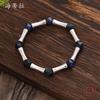 Natural Crystal Cut-face Beaded Bamboo Elastic Bracelet, High-end Men's and Women's Versatile Crystal Jewelry