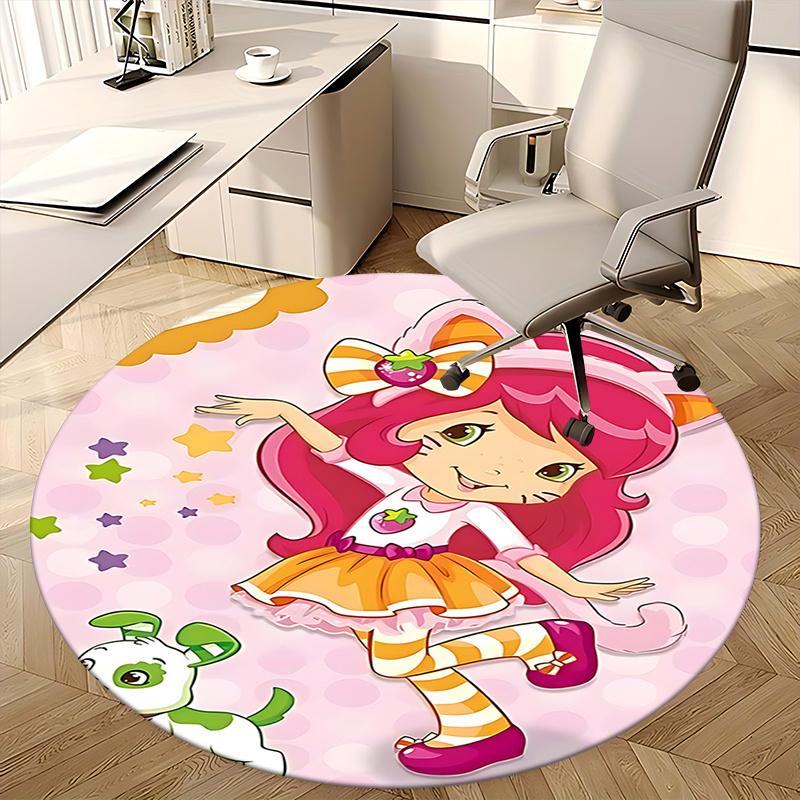 Strawberry Shortcake Chair Mat - Round Carpet for Home Decor, Sofa Rug