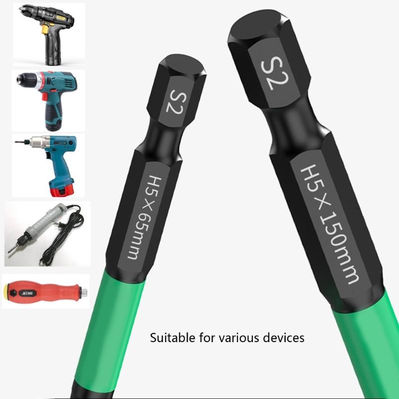 Impact Resistant Magnetic Insert Bit High Torque Hex Head Power Bit Alloy Steel Eletric Screwdriver Bit Replacement