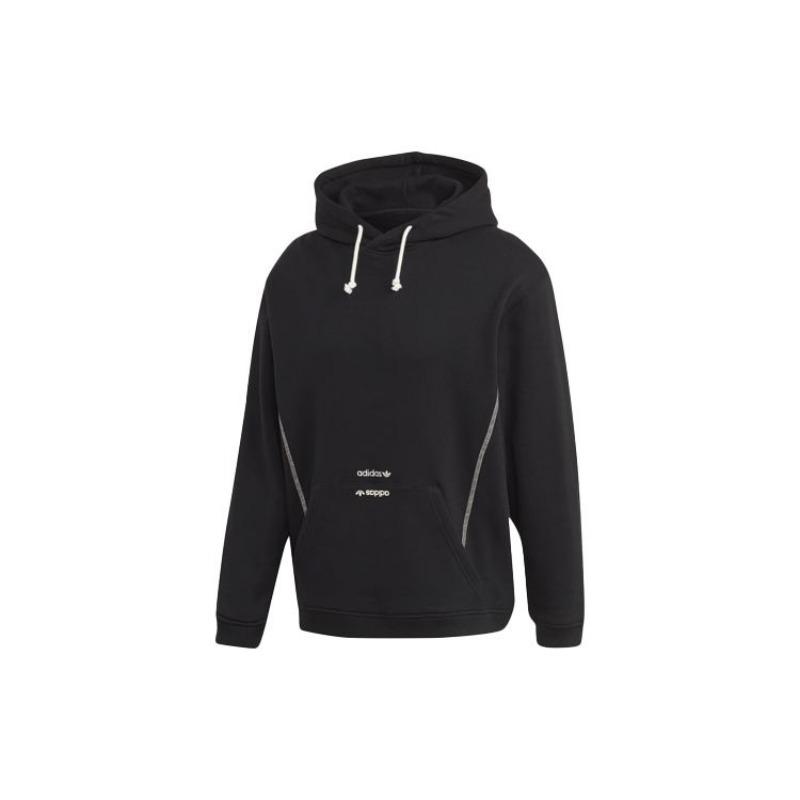 

Adidas Originals Trefoil Solid Color Long Sleeve Hoodie Casual Daily Tops Men Black GD9307 XS
