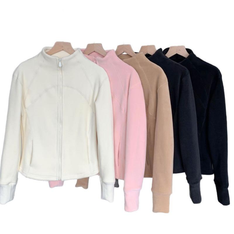 Autumn Winter Stand Collar Casual Fashion Zipper Coat Women Slim Simple All-match Sports Cardigan Outwear Top