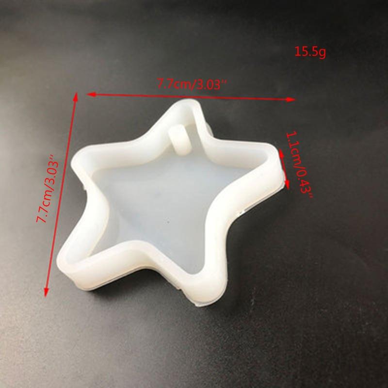 Handmade Glossy for Key Chain Decoration Resin Mold Shiny Star Shape Keychain Resin Mold DIY Crafts Pendant Silicone Mou
