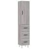 VidaXL Highboard Sonoma Grey 34.5x34x180 Cm Engineered Wood 3198887