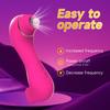 2 In 1 Suction Tongue Licking Vibrator G-Spot Clitoral Vacuum Stimulator Female Masturbation Toy Nipple & Clitoral Suction Cup Women's Sex Toy