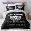 Name Individuelles Las Vegas Raiders Logo Muster Bettwäsche Set Bettbezug Kissenbezug Heimdekoration Geschenk (1 Bettbezug + 2 Kissenbezüge, ohne Füllung)