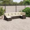 VidaXL Garden Lounge Set with Cushions 7 Pcs, Patio Sofas, Patio Furniture Set, Outdoor Furniture, Brown 3263509
