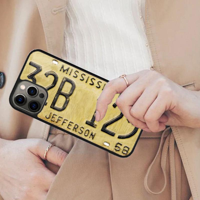 Retro Funny License Plate Magnetic Phone Case For APPLE iPhone 17 Air 16 14 13 12 Pro Max 15 Plus Wireless Charge MagSafe Cover
