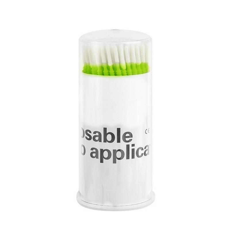 1PACK/100PCS Long Head Cotton Swab Eyelash Embroidery Nail Art Cleaning Cotton Swab Cleaning Eyelash Removal Disposable Long Threaded Cotton Swab зелёный