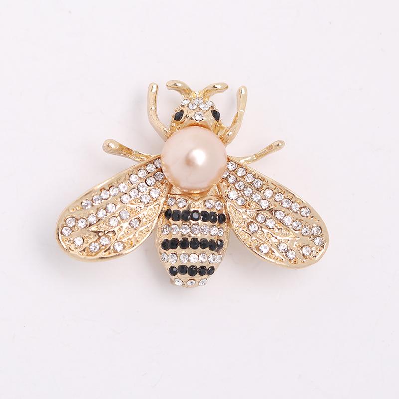 Pearl Bee Brooch Anti-light Diamond Insect Brooch Premium Niche Women's Pin with Accessories