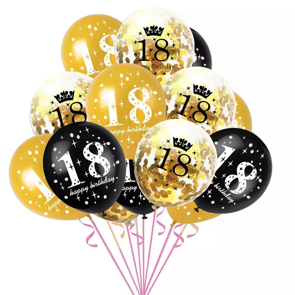 15pcs Birthday Inflatable Confetti Number Balloons 18 21 30 40 50 60 70 Year Party Decoration Adult Digit Helium Birthday Balons