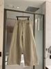 Fansi Yu Khaki High-Waisted Straight Leg Women's Wide Leg Casual Jeans