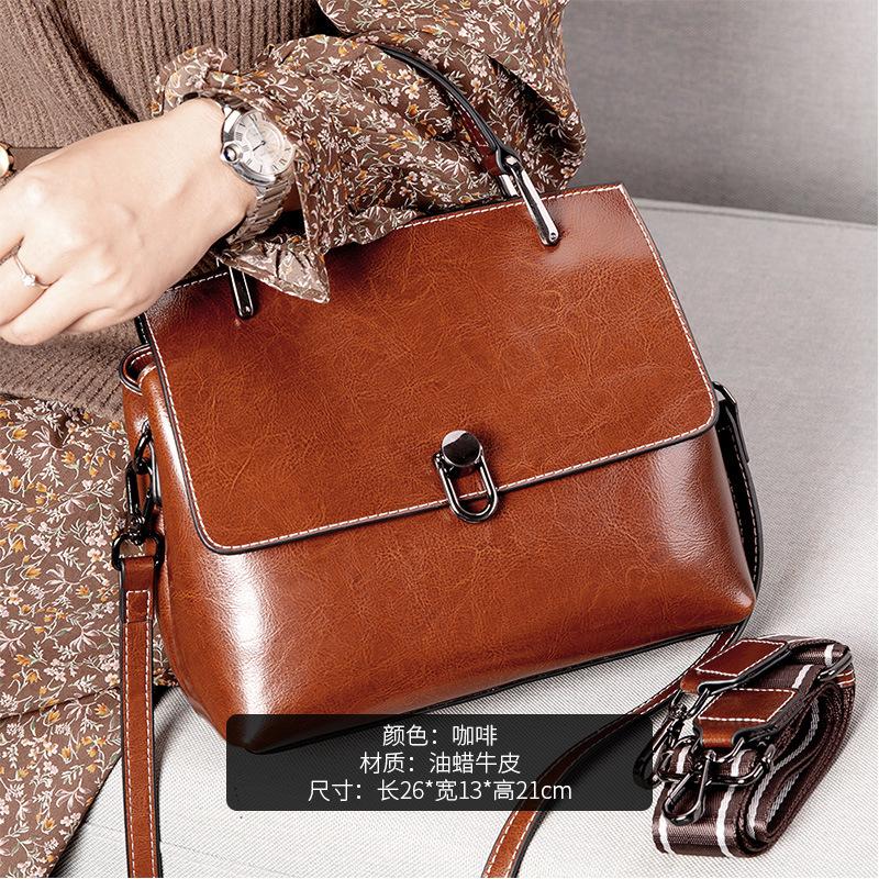 Women's Cowhide Leather Bags 2026 New Fashi One-shoulder Handbags Ladies Classic Satchels Large Capacity Messenger Versatile