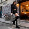 Overknee-Stiefel Für Damen Mit Elastischem PU-Material Stilvoller Komfort Für Den Herbst