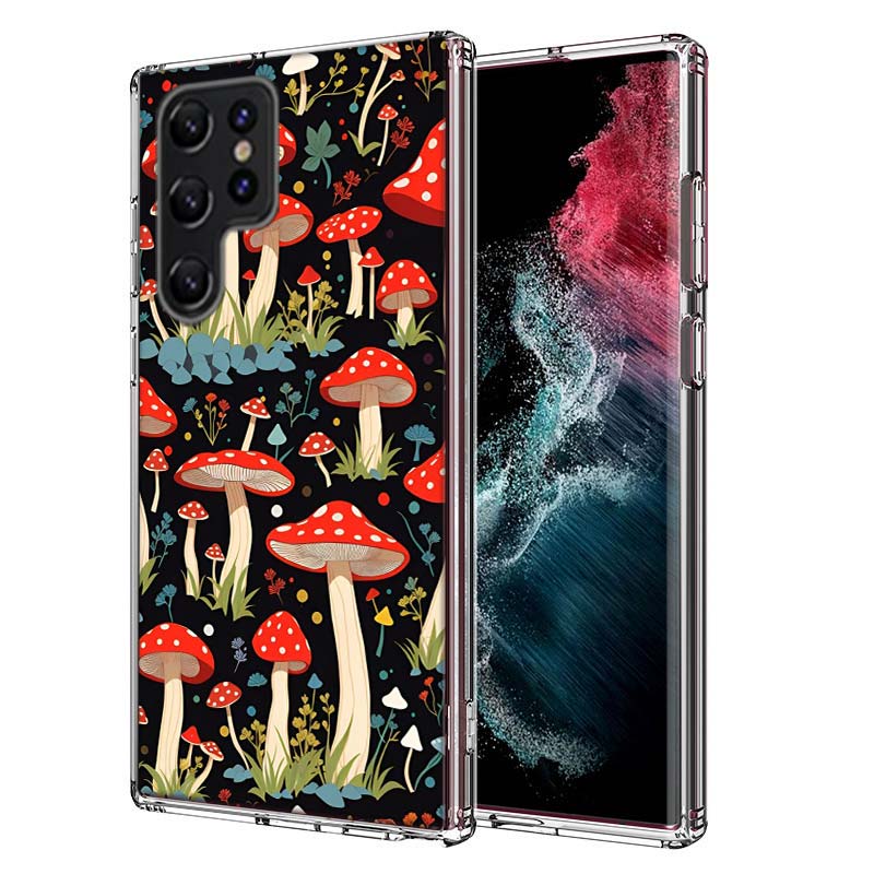 Colorful Mushroom Capa Phone Case For Samsung S26 Ultra S25 Edge Galaxy S23 S21 S20 S24 FE S22 S10 Plus Cover Clear TPU Shell Co