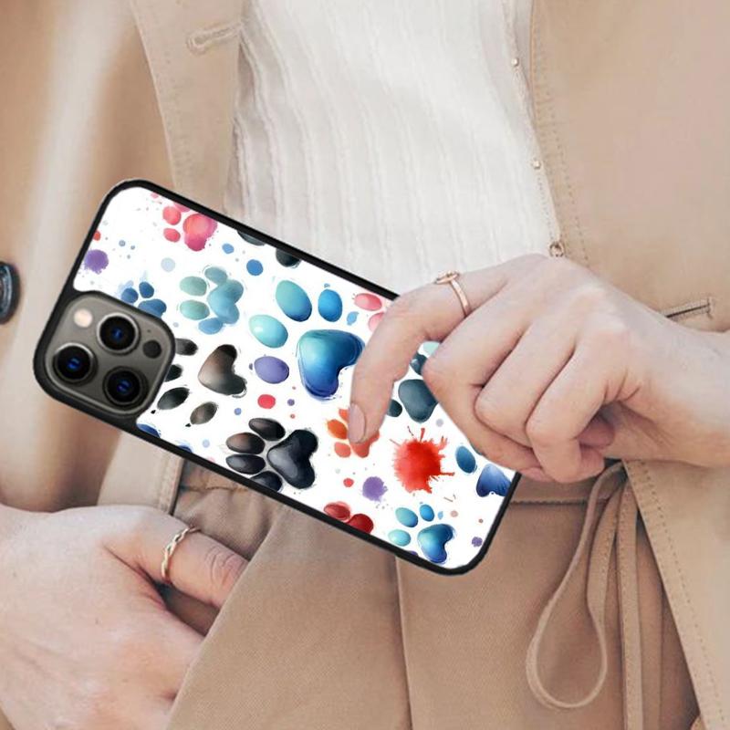 Colorful Dog Paws Pattern Magnetic Phone Case For APPLE iPhone 17 Air 16 14 13 12 Pro Max 15 Plus Wireless Charge MagSafe Cover