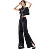 Anta Solid Color Mid-Rise Drawstring Breathable Versatile Wide-Leg Sports Pants Women bottoms Black 962527303-3