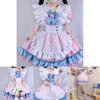 Elegante e Lusinghiero Abito Lolita Uniforme da Cameriera con Choker e Calze