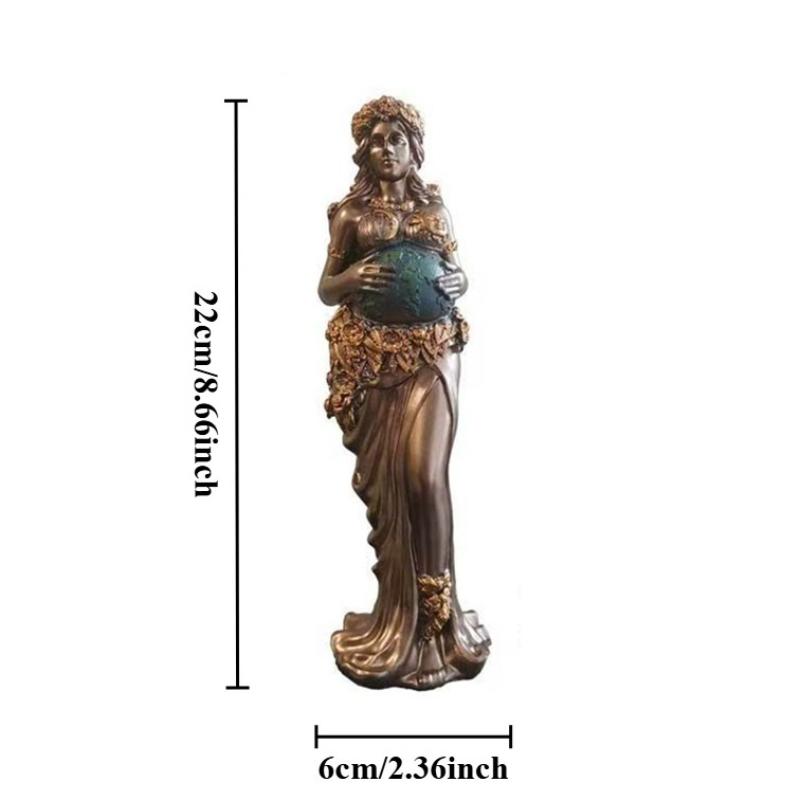 Earth Goddess Gaia 22cm Resin Sculpture Statue Greek Mythology Decor Handmade Mother Nature Figurine Home Altar Collectible Art