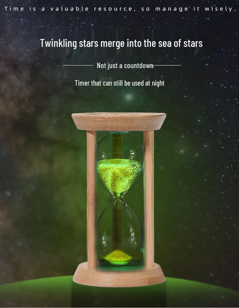 Bamboo & Wood Durable Hourglass Timer - Creative Design for High-End Decor