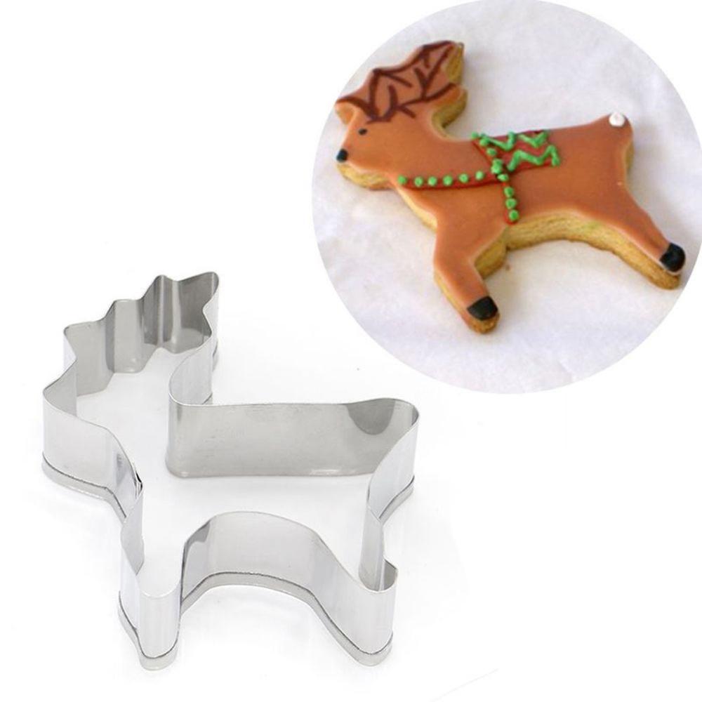 Steel Santa Claus Snowflake Elk Cookie Cutters Biscuit Mold Christmas Decoration Baking Tools